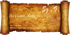 Szilasi Iván névjegykártya
